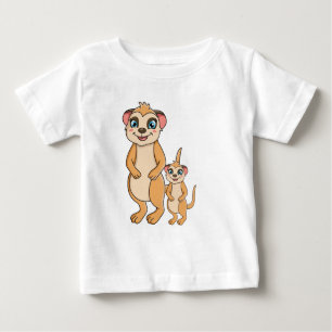 Kawaii Meerkat & Her Little Sister Baby T-Shirt