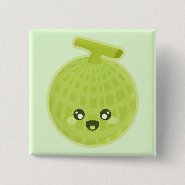 Kawaii Melon Pinback Button (Front)