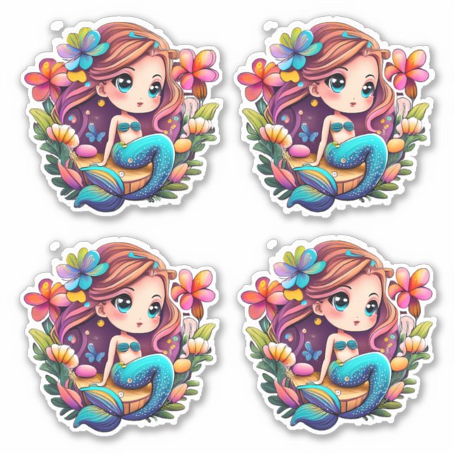 Kawaii Mermaid  Sticker (Front)