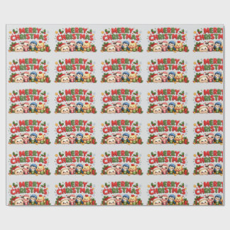 Kawaii Merry Christmas Wrapping Paper