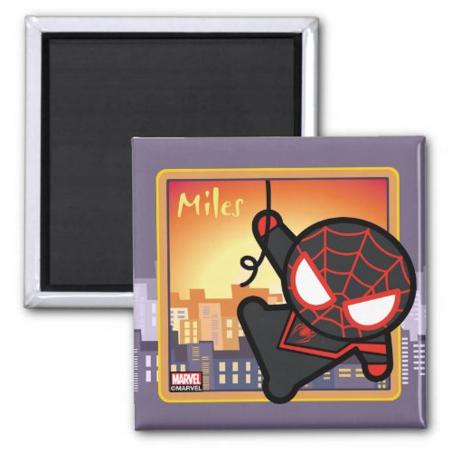 Kawaii Miles Morales City Sunset Magnet