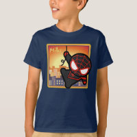 Kawaii Miles Morales City Sunset T-Shirt