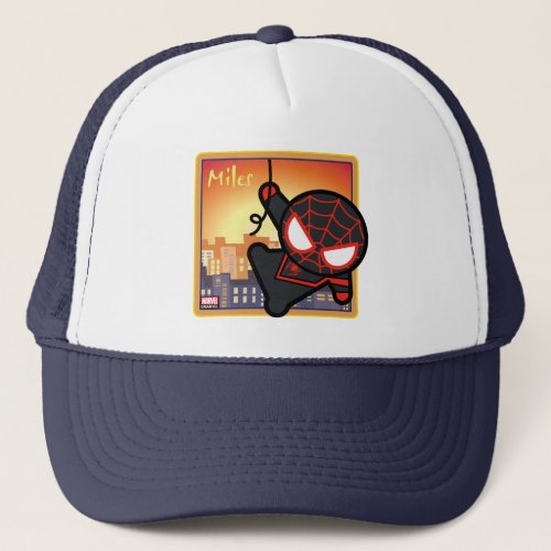 Kawaii Miles Morales City Sunset Trucker Hat