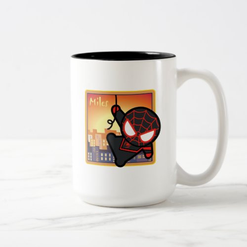 Kawaii Miles Morales City Sunset Two_Tone Coffee Mug