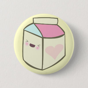 kawaii milk carton happy face cute friend pinback button