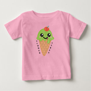 Kawaii Mint Ice Cream Cone with Cherry on Top
