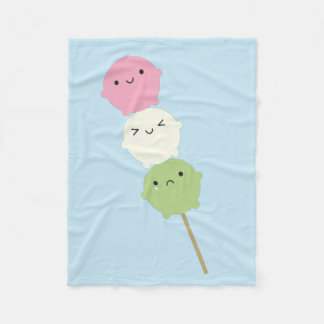 Kawaii Mochi Dango Fleece Blanket