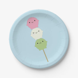 Kawaii Mochi Dango Paper Plates