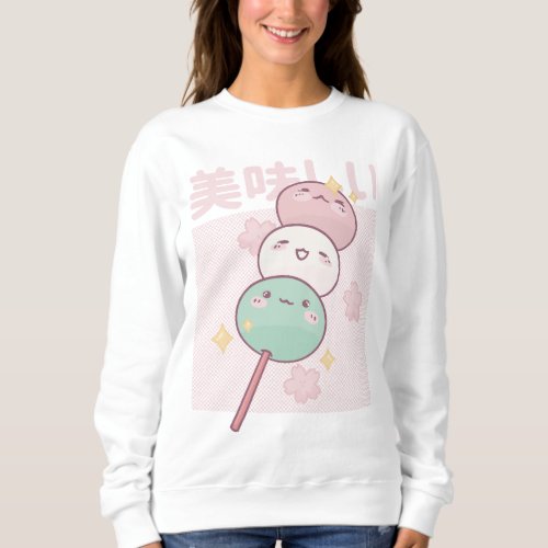 Kawaii mochis food design sweatshirt