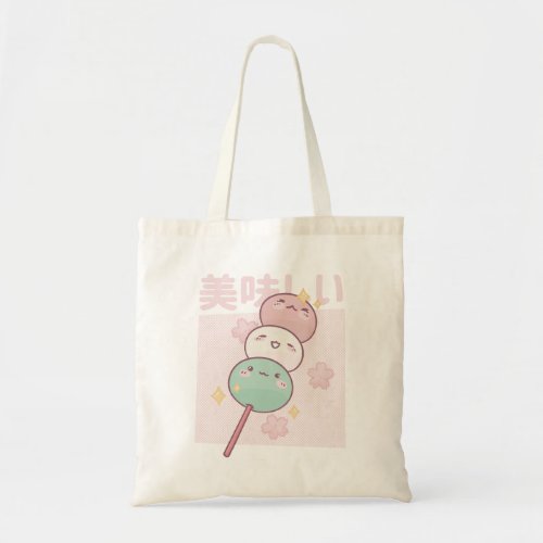 Kawaii mochis food design tote bag