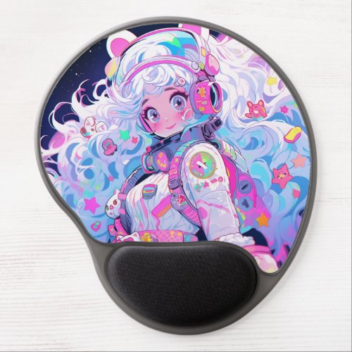 Kawaii Moe Pastel Space Astronaut Anime Girl Gel Mouse Pad