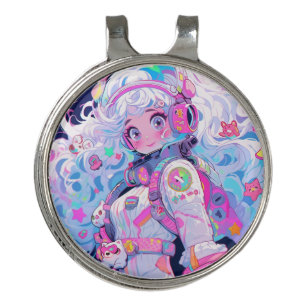 Kawaii Moe Pastel Space Astronaut Anime Girl Golf Hat Clip