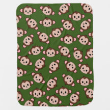 Kawaii Monkey Baby Blanket
