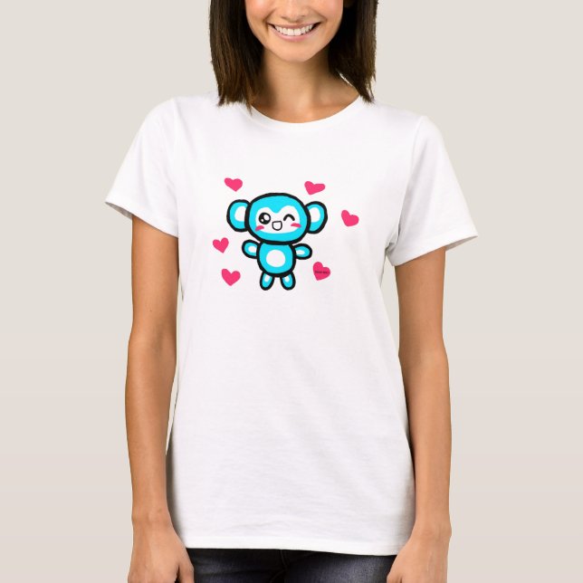 Kawaii monkey womens tee (Front)