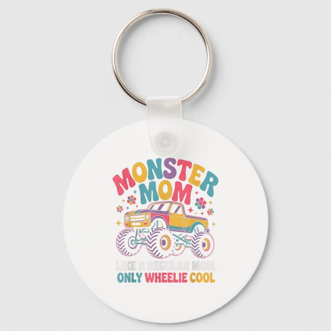 Kawaii Monster Mom Like Regular Mommy But Wheelie  Keychain (Front)