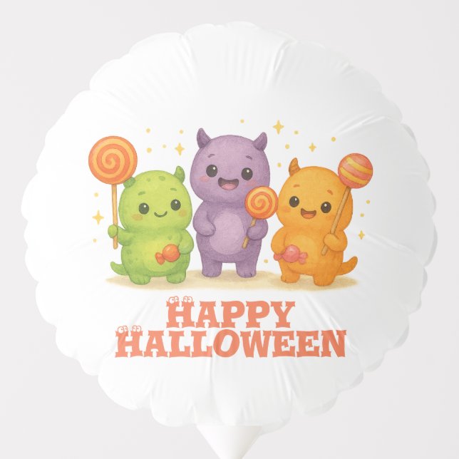 Kawaii Monsters & Lollipops Halloween  Balloon (Front)