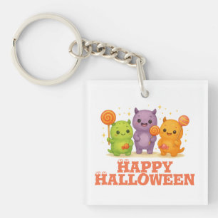 Kawaii Monsters & Lollipops Halloween Keychain