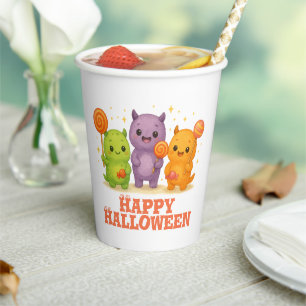 Kawaii Monsters & Lollipops Halloween Paper Cup