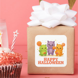 Kawaii Monsters & Lollipops Halloween  Square Sticker