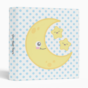 Kawaii Moon and Stars Binder