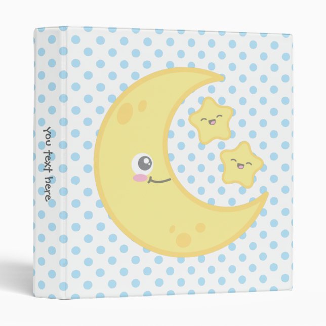 Kawaii Moon and Stars Binder (Front/Spine)