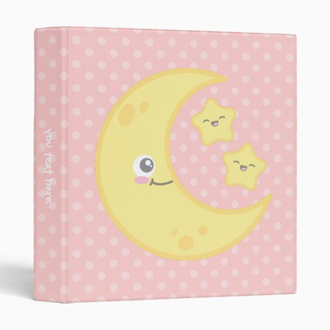 Kawaii Moon and Stars Binder (Front/Spine)