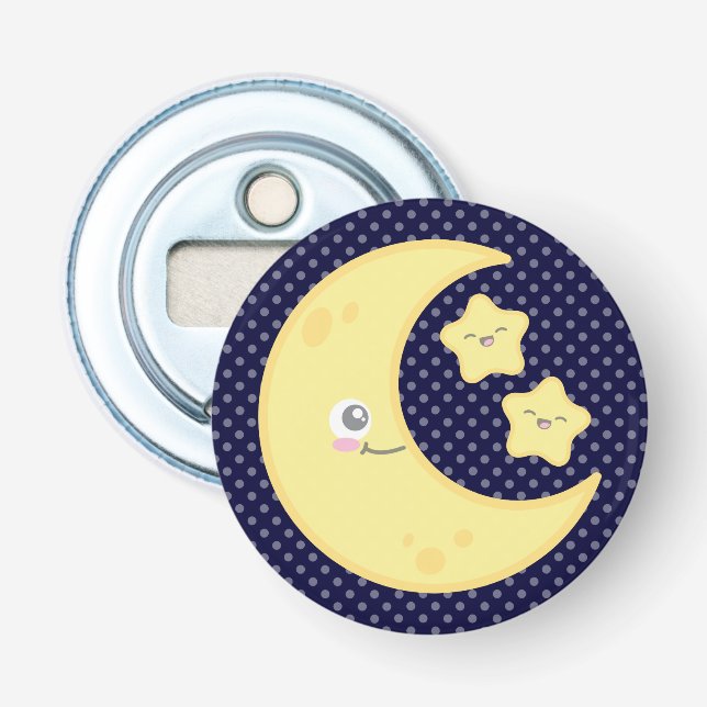 Kawaii Moon and Stars Bottle Opener (Front)