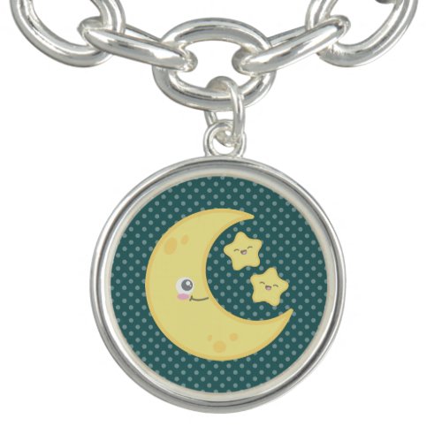 Kawaii Moon and Stars Bracelet and Charm