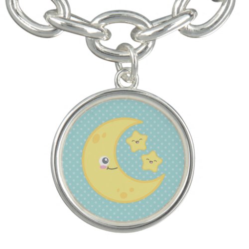 Kawaii Moon and Stars Bracelet and Charm