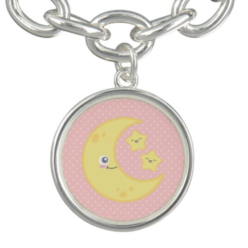 Kawaii Moon and Stars Bracelet and Charm