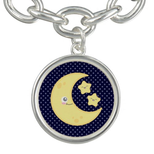 Kawaii Moon and Stars Bracelet and Charm