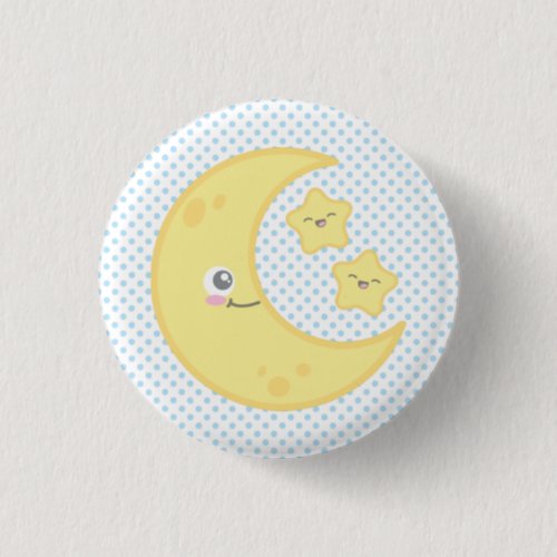 Kawaii Moon and Stars Button