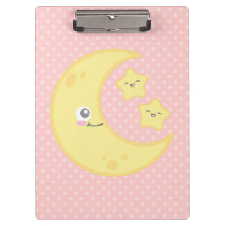 Kawaii Moon and Stars Clip Board
