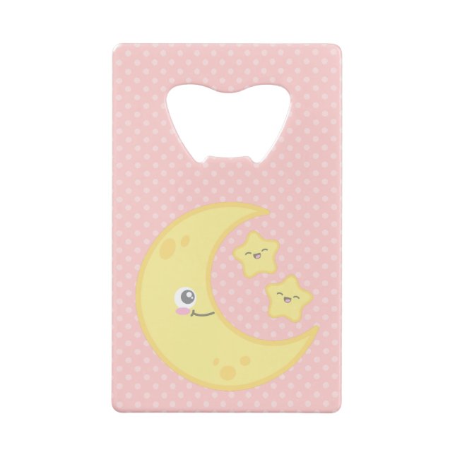 Kawaii Moon and Stars Credit Card Bottle Opener (Back)
