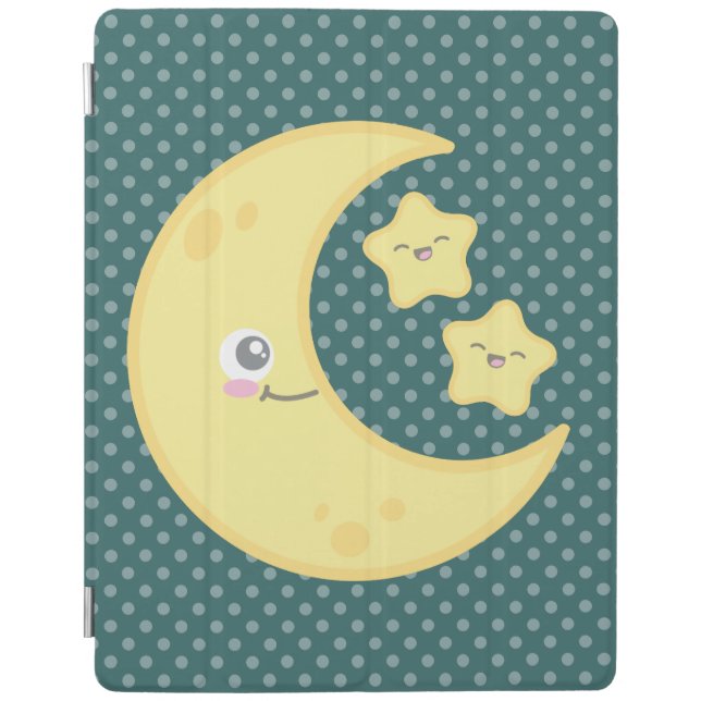 Kawaii Moon and Stars iPad Case (Front)