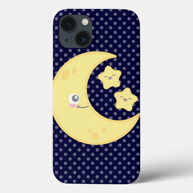 Kawaii Moon and Stars iPad Mini Case (Back)