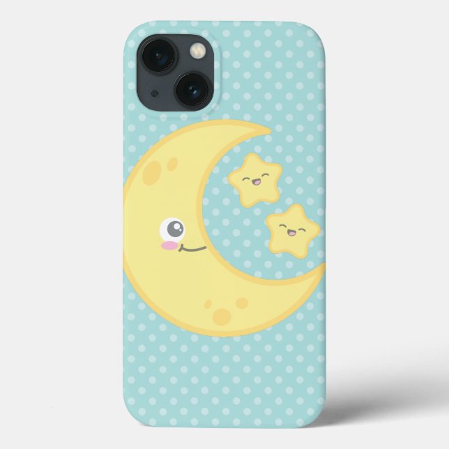 Kawaii Moon and Stars iPad Mini Case (Back)