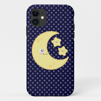 Kawaii Moon and Stars iPhone Case