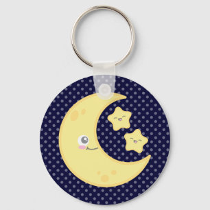 Kawaii Moon and Stars Keychain