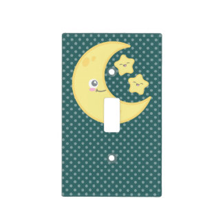Kawaii Moon and Stars Light Switch Cover