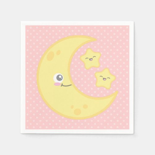 Kawaii Moon and Stars Napkins