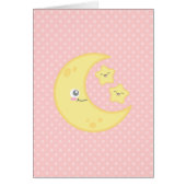 Kawaii Moon and Stars Note Card (Front)
