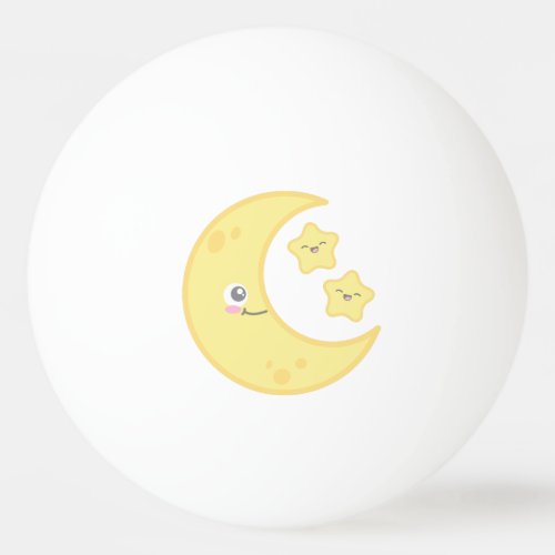 Kawaii Moon and Stars Ping Pong Balls