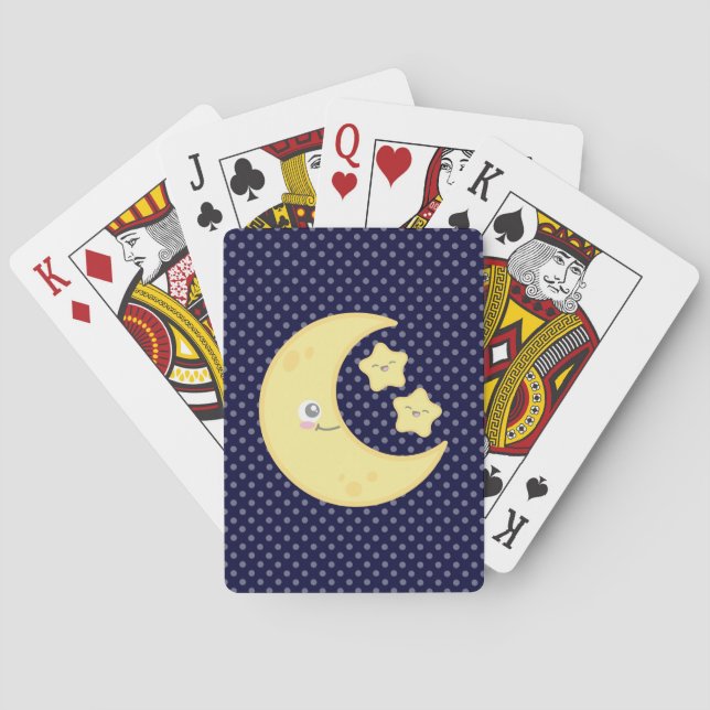 Kawaii Moon and Stars Playing Cards (Back)