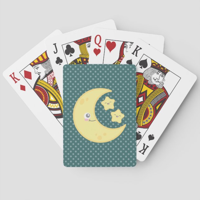 Kawaii Moon and Stars Playing Cards (Back)