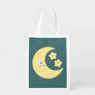 Kawaii Moon and Stars Reusable Shopping Bag
