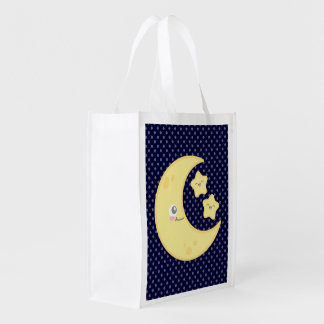 Kawaii Moon and Stars Reusable Shopping Bag