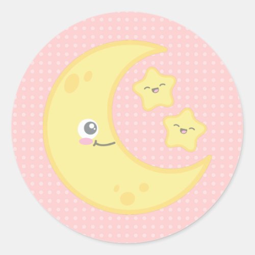 Kawaii Moon and Stars Stickers