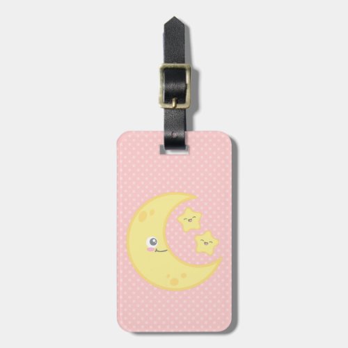 Kawaii Moon and Stars Travel Luggage Tags