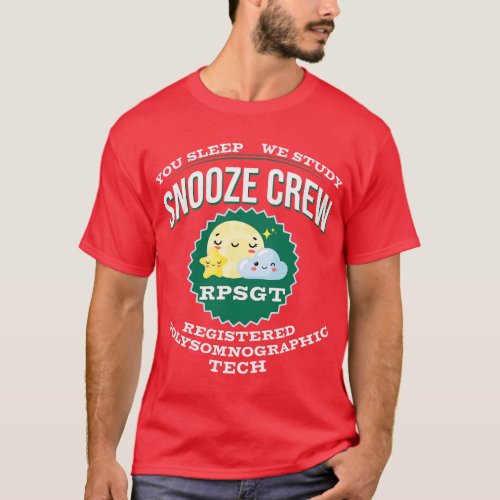 Kawaii Moon Snooze Registered PolySomnoGraphic Tec T_Shirt
